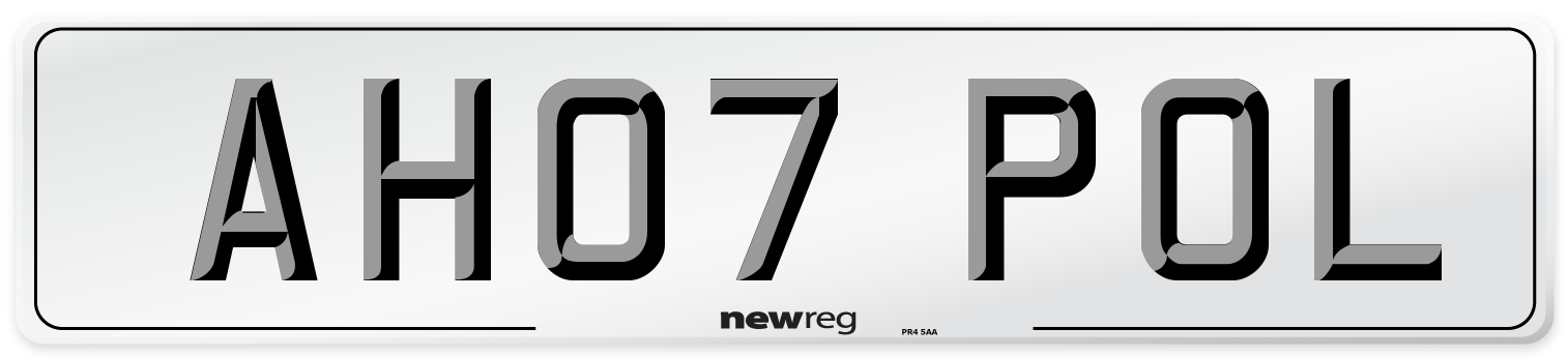AH07 POL Number Plate from New Reg